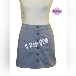 𝅺forever 21‎ light blue cotton button front mini skirt